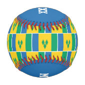 #1ナンバー1パパ父の日セントビンセント国旗 野球ボール (裏面)