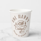 1ハッピーカンパーブラウンのミニマリスト1st誕生日 紙コップ (裏面)