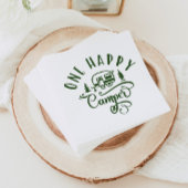 1ハッピーキャンパーのミニマリストのグリーンの最初の誕生日 スタンダードカクテルナプキン