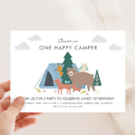 1ハッピーキャンパーの誕生日招待状 招待状