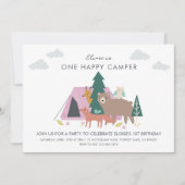 1ハッピーキャンパーの誕生日招待状 招待状 (正面)