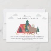1ハッピーキャンパーの誕生日招待状 招待状 (正面)