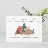 1ハッピーキャンパーの誕生日招待状 招待状 (スタンド正面)