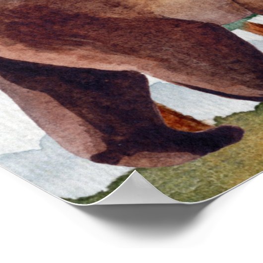 1ハッピーキャンパー水彩木地マイルストーン ポスター (角)