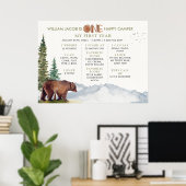 1ハッピーキャンパー水彩木地マイルストーン ポスター (ホームオフィス)