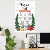 1ハッピーキャンパー1st誕生日マイルストーンチャート ポスター (ホームオフィス)