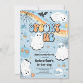 1ハロウィン不気味グルービー幽霊1st誕生日Inv 招待状 (正面)