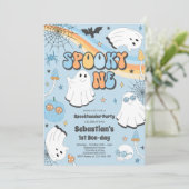1ハロウィン不気味グルービー幽霊1st誕生日Inv 招待状 (スタンド正面)