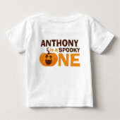 1ハロウィン不気味パンプキンの1歳の誕生日 ベビーTシャツ (裏面)