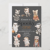 1ハロウィン不気味動物コスチューム1st誕生日 招待状 (正面)