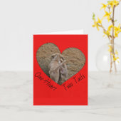 1ハート2尾 – 子犬歩く一緒に カード (黄色い花)