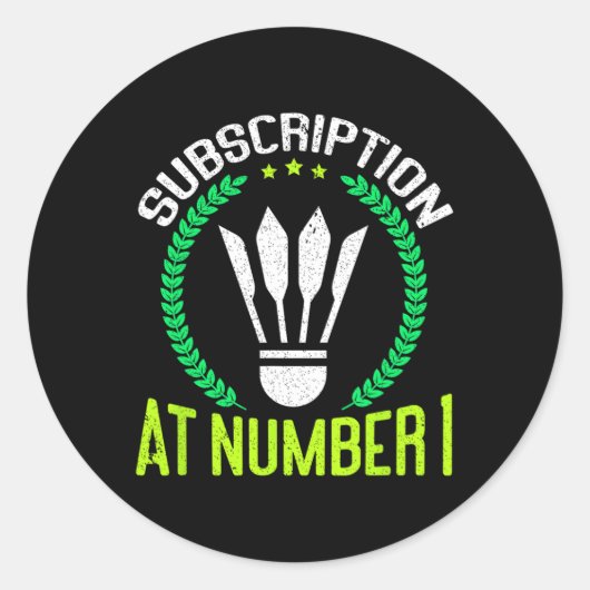 1バドミントンのサブスクリおもしろいプション ラウンドシール (正面)