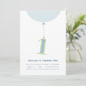 #1バルーンファースト誕生日招待状 招待状 (スタンド正面)