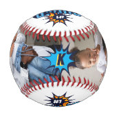 #1パパすごいスーパーヒーロー漫画ブックモノグラム&写真 野球ボール (裏面)