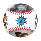 #1パパすごいスーパーヒーロー漫画ブックモノグラム&写真 野球ボール (正面)