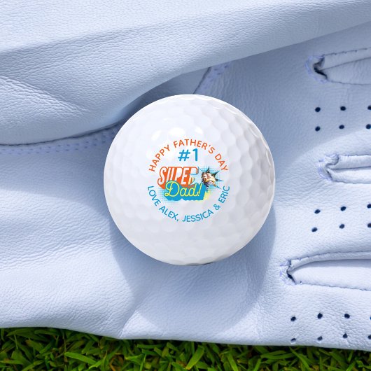 #1パパすごい漫画ブックバブルカスタム写真 ゴルフボール