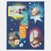 #1パパすごい漫画ブックバブルカスタム4枚 フリースブランケット (正面)