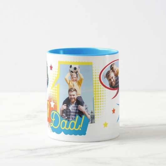 #1パパすごい漫画ブックバブルカスタム4枚 マグカップ (中央)