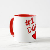 #1パパの赤い扱われたコーヒーカップ マグカップ (正面左)