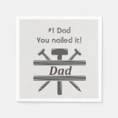 #1パパは釘付けにした。おもしろい評価引用文 スタンダードカクテルナプキン (正面)