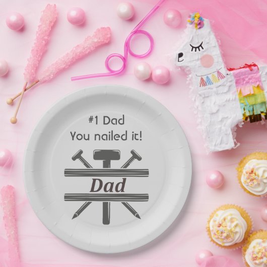 #1パパは釘付けにした。おもしろい評価引用文 ペーパープレート (パーティー)