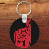 #1パパスポーツファンハンドイン赤 キーホルダー (正面)