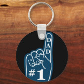 #1パパスポーツファンハンドinネイビー キーホルダー (正面)