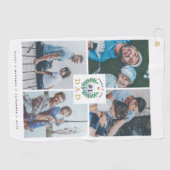 #1パパハッピーファーズデーゴルフテーマフォトコラージュ ゴルフタオル (横)