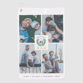 #1パパハッピーファーズデーゴルフテーマフォトコラージュ ゴルフタオル