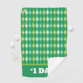 #1パパパーソナライズされたグリーンクリスマスゴルフボール ゴルフタオル (インサイチュ)