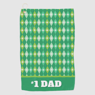 #1パパパーソナライズされたグリーンクリスマスゴルフボール ゴルフタオル