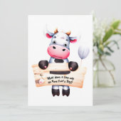 #1パパパーソナライズされたジョークおもしろいカウ年賀状 招待状 (スタンド正面)