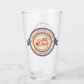 #1パパパーソナライズされたヴィンテージラベル用ガラス タンブラーグラス (裏面)