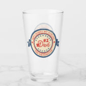 #1パパパーソナライズされたヴィンテージラベル用ガラス タンブラーグラス (正面)