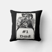 #1パパヴィンテージスケッチ クッション (裏面)