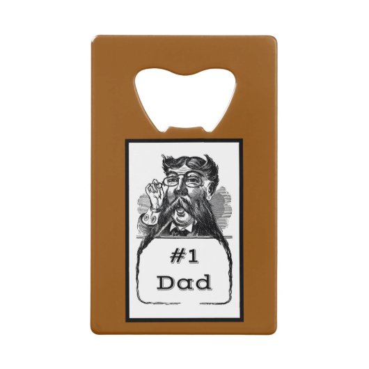 #1パパヴィンテージスケッチ クレジットカード栓抜き (正面)