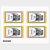 #1パパヴィンテージスケッチ 長方形シール (シート)