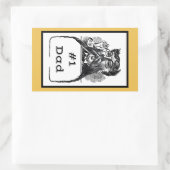 #1パパヴィンテージスケッチ 長方形シール (バッグ)