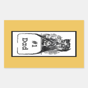 #1パパヴィンテージスケッチ 長方形シール