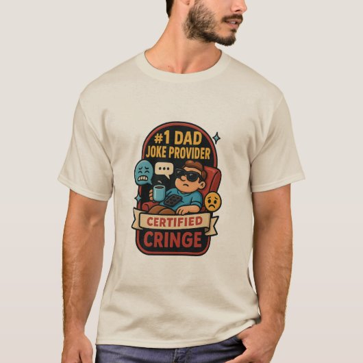#1パパ冗談プロバイダ認定Cringe Tee Tシャツ (正面)