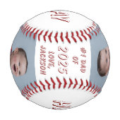 #1パパ父の日の写真野球 野球ボール (裏面)