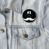 #1パパ白黒の口ひげ – ナンバーワン 缶バッジ (インサイチュ)