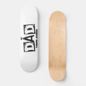 #1パパ白黒パーソナライズされた スケートボード (正面)