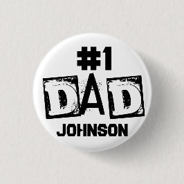#1パパ白黒パーソナライズされた 缶バッジ