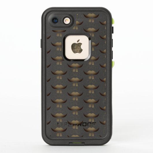 #1パパ素朴金ゴールド口ひげ – Number One LifeProof iPhoneケース (裏面)