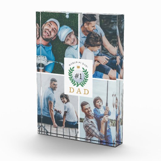 #1パパ、ハッピーファーザーズ・デイ・ゴルフテーマフォトコラージュ フォトブロック (右)