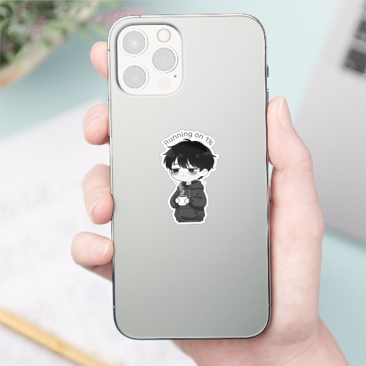 1パーセントのエネルギーで走るちびキャラコーヒーイラスト シール (スマートフォン)