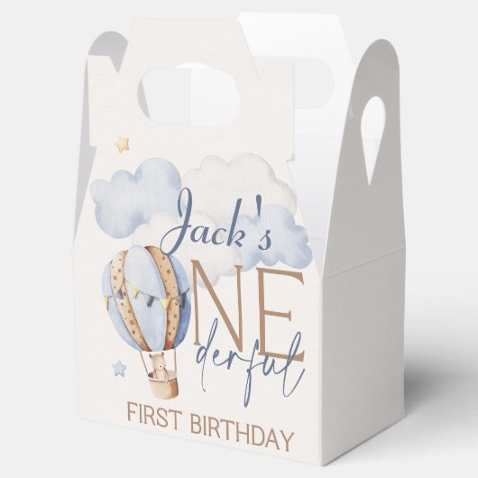 1パーソナライズされたダーフル1歳の誕生日のお願い箱 フェイバーボックス (オープン)