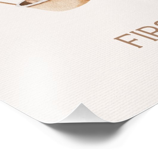 1パーソナライズされたダーフル1歳の誕生日アクリルサイン フォトプリント            (角)