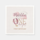 1パーソナライズされたダーフル1歳の誕生日紙ナプキンス スタンダードカクテルナプキン (正面)